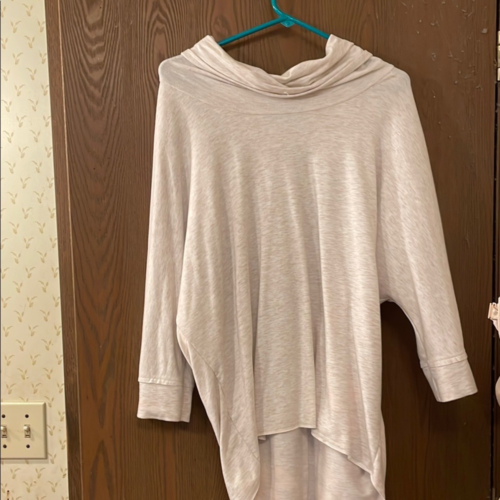 Maurices Cream Cowl Neck Sweater with Asymmetrical Hem